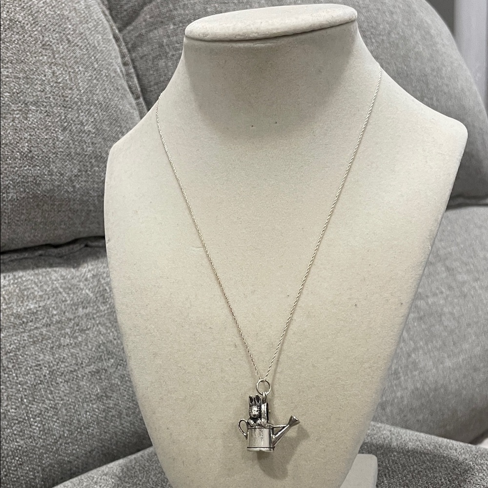 Silver Watering Can Pendant Necklace